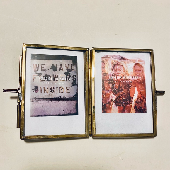 Folding Brass Mini Photo Frame - Picture 2 of 4